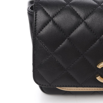 Chanel Lambskin Quilted Camellia Flower Waist Flap Black 11 of 11