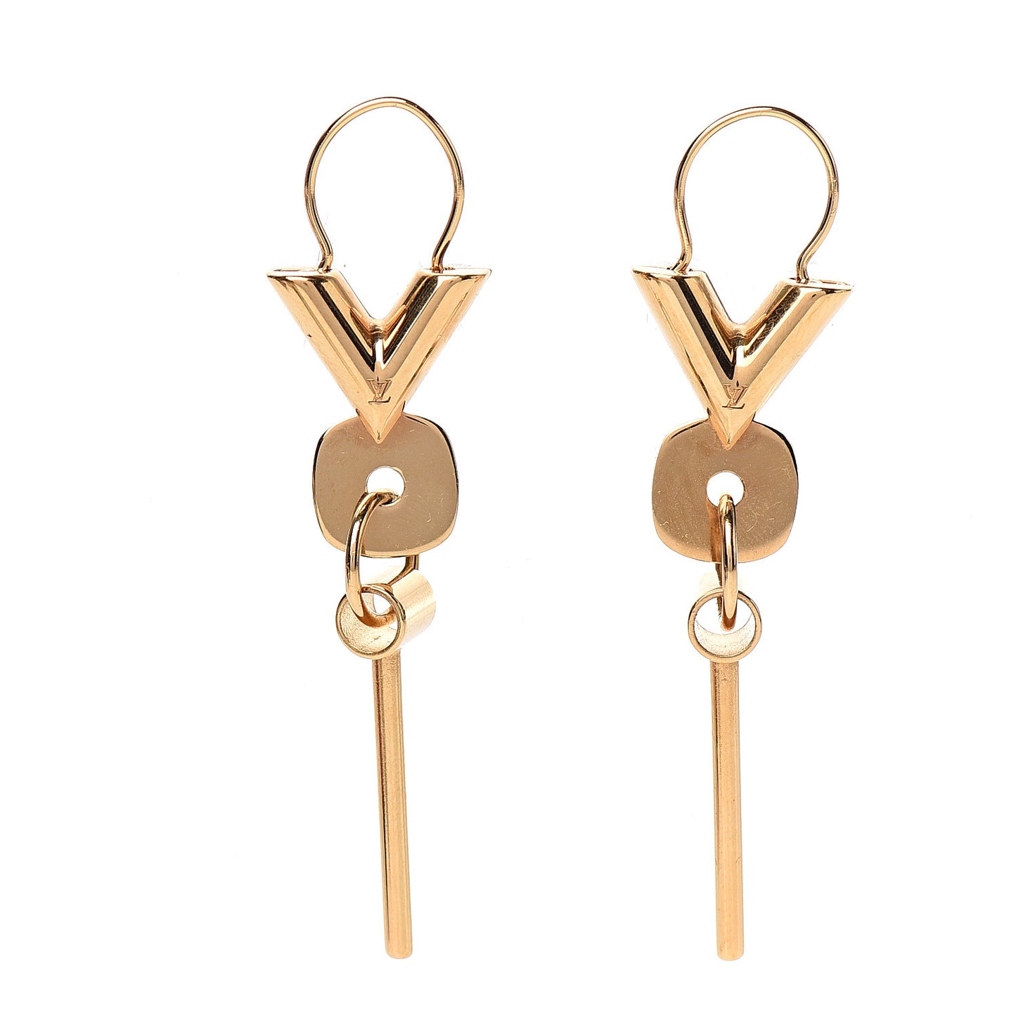 Brass Essential V Hoop Earrings Gold