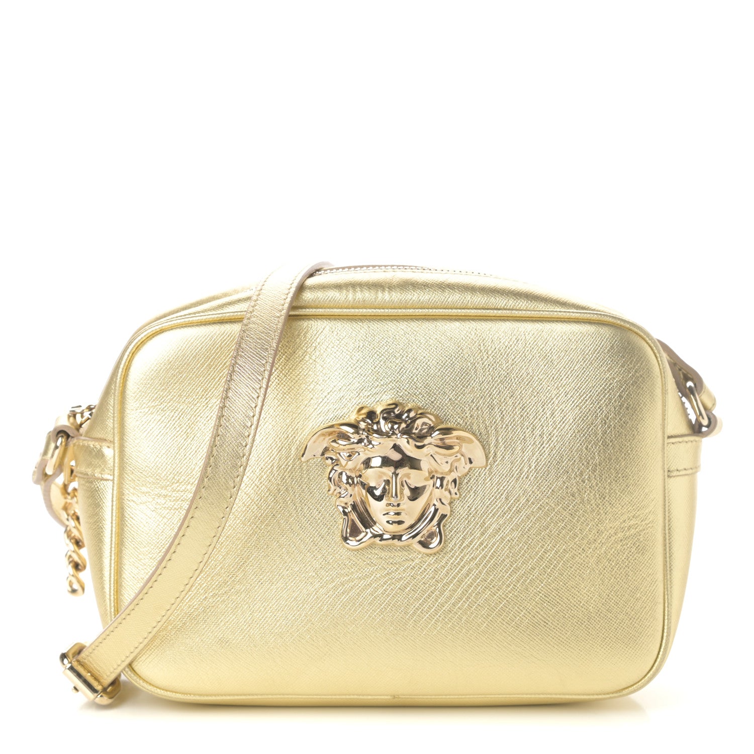 Versace Grained Calfskin Palazzo Medusa Camera Bag Gold 1 of 9