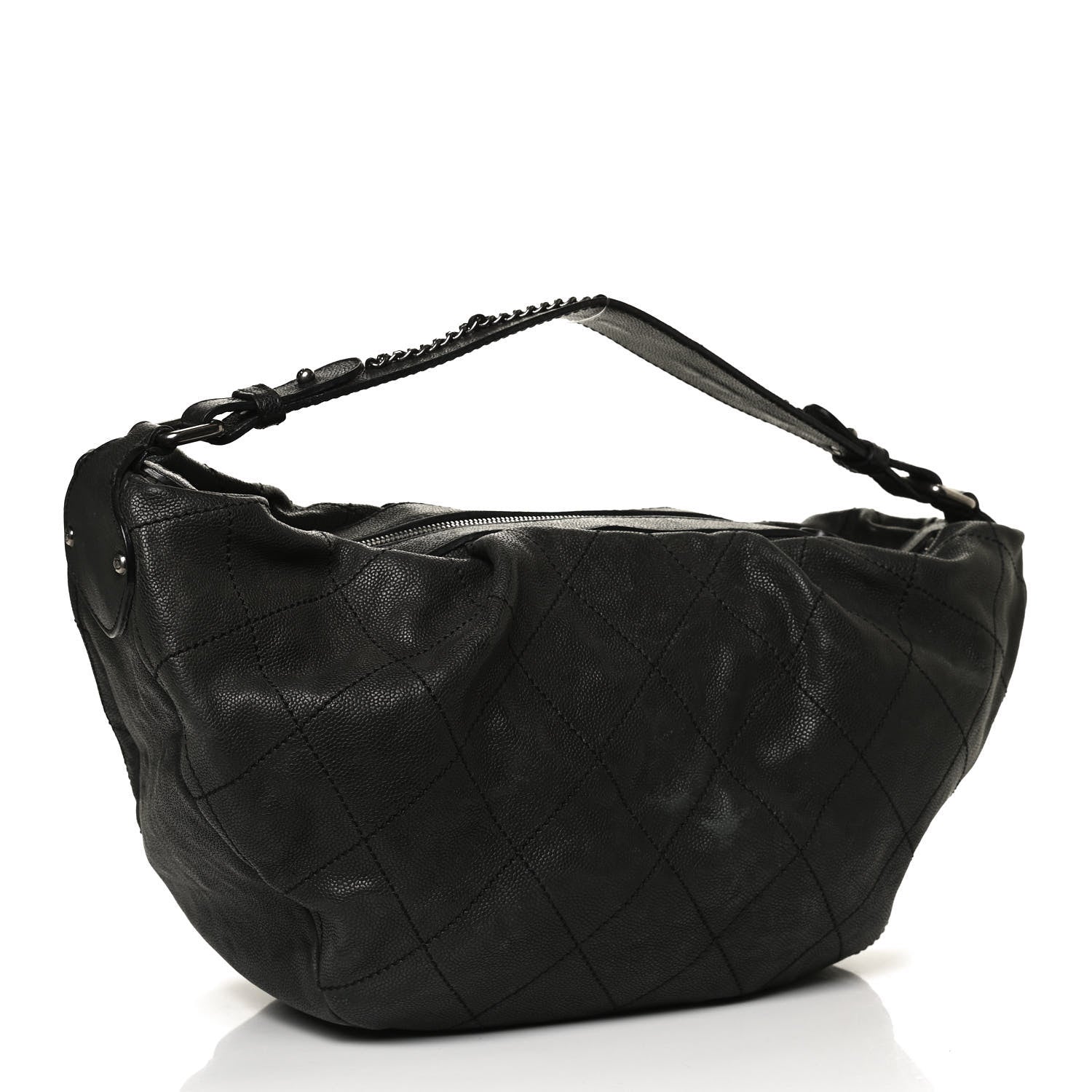 Chanel Caviar Stitched Large Outdoor Hobo Black 3 of 12