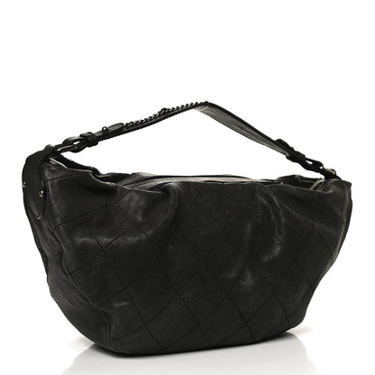 Chanel Caviar Stitched Large Outdoor Hobo Black 3 of 12