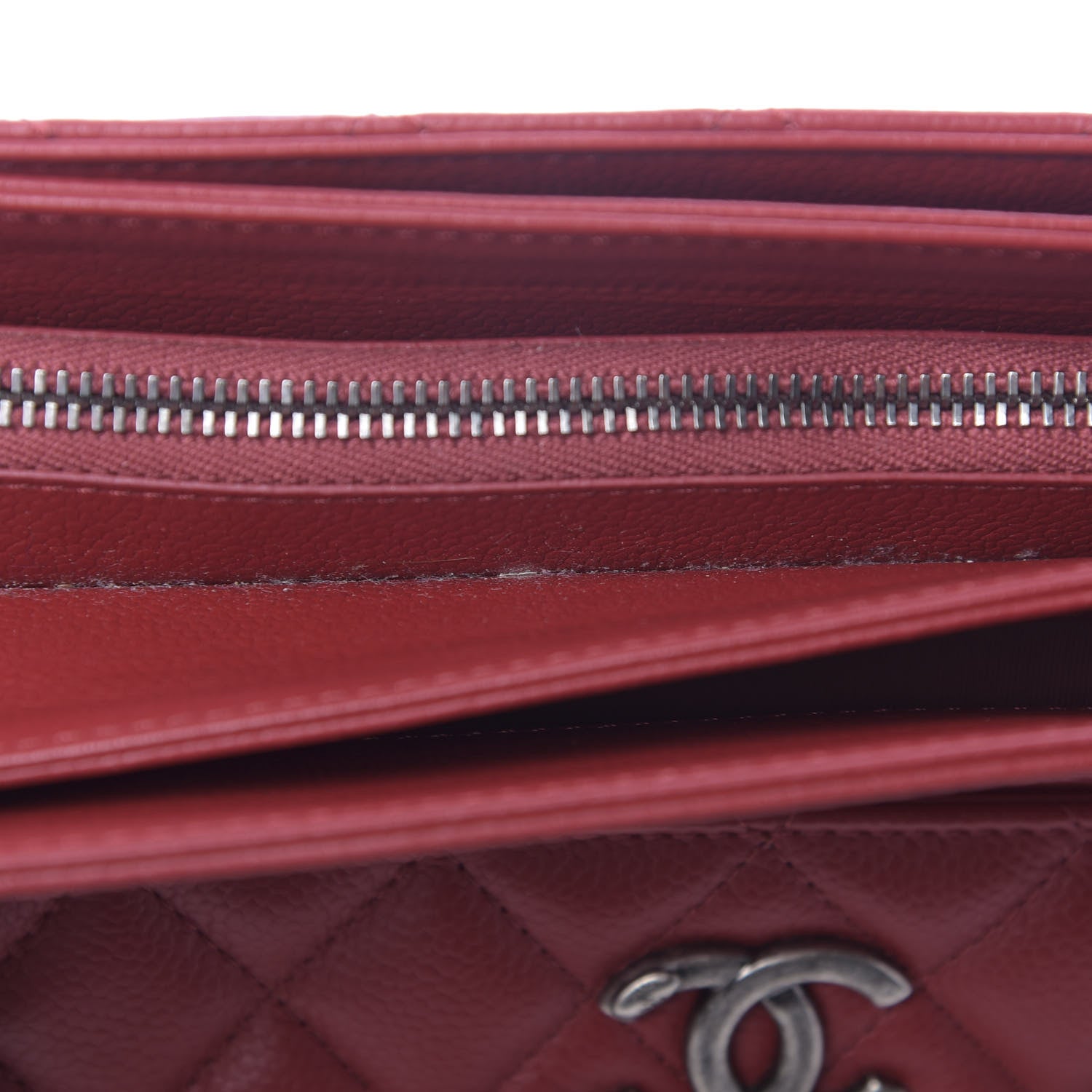 Chanel Caviar Quilted Large Zipped Shopping Tote Red 9 of 14