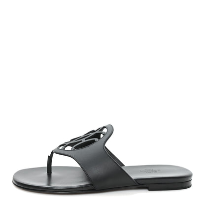Hermes Calfskin Womens Mage Sandals 39 Black 1 of 9
