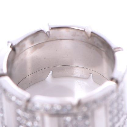 Cartier 18K White Gold Diamond Tank Francaise Ring 53 6.25 5 of 7