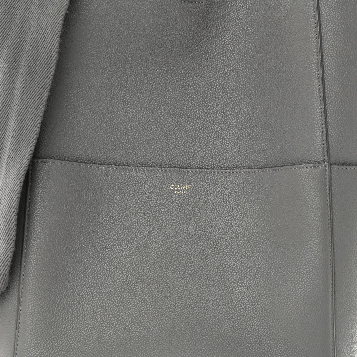 Celine Soft Grained Calfskin Sangle Bucket Bag Cloud 8 of 10