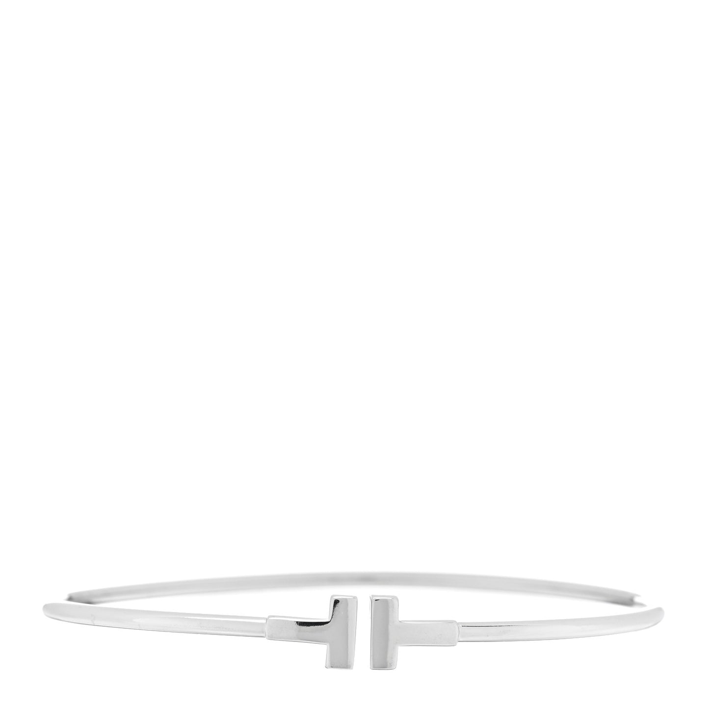 18K White Gold Narrow T Wire Bracelet