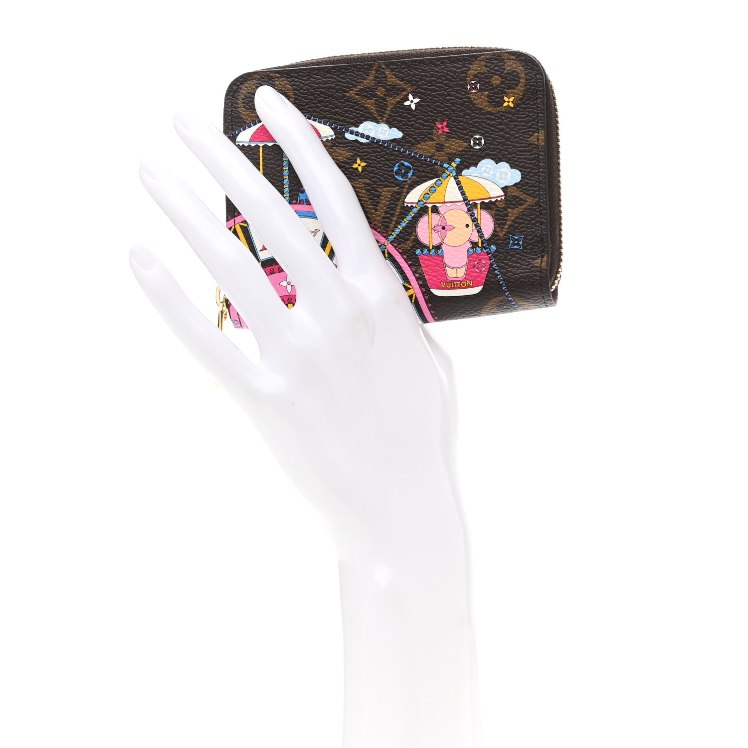 Louis Vuitton Monogram 2020 Christmas Animation Big Wheel Zippy Coin Purse Rose Ballerine 2 of 8