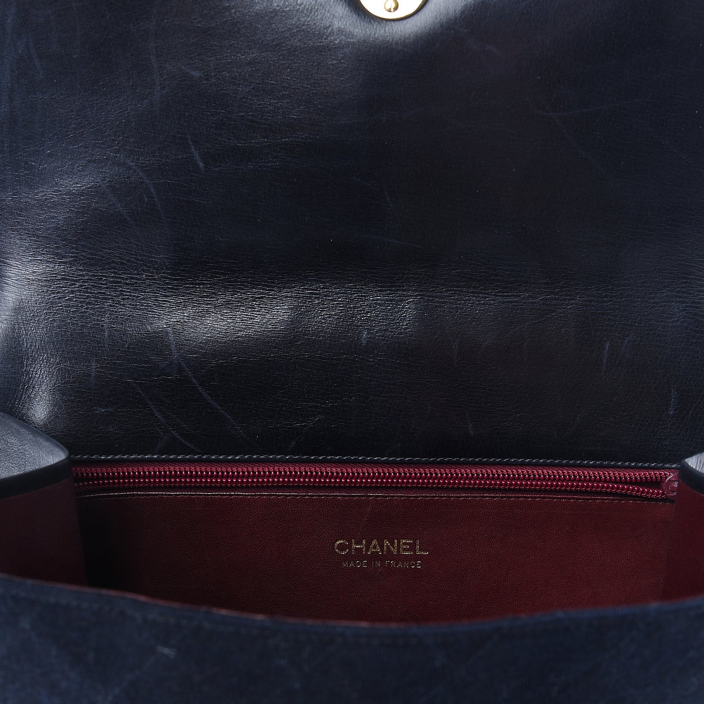 Lambskin Jersey Quilted Shoulder Bag Navy