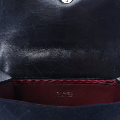 Chanel Lambskin Jersey Quilted Shoulder Bag Navy 12 of 22