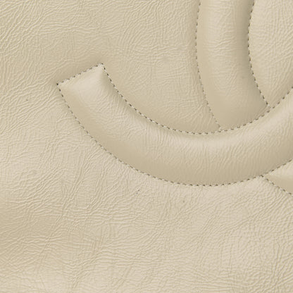 Chanel Glazed Aged Calfskin CC Tote White 9 of 18
