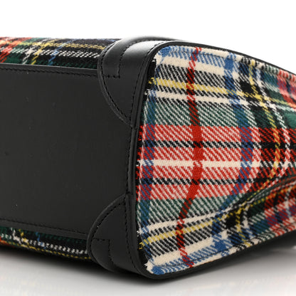 Celine Tartan Calfskin Nano Luggage Red Blue 10 of 11