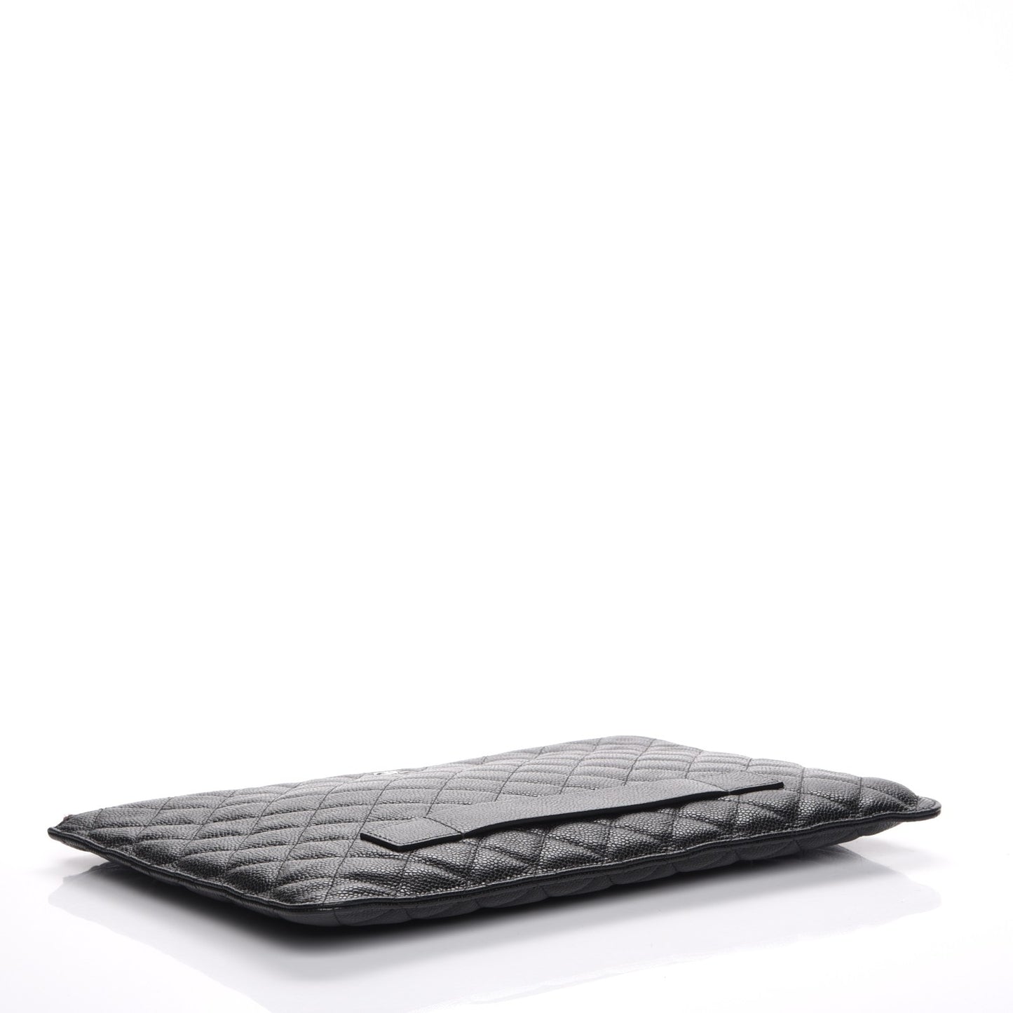 Caviar Quilted Large Slide Pouch Black