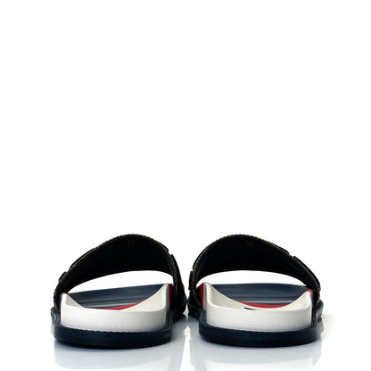 Fendi X FILA Glazed Fabric Calfskin FF 1974 Mania Mens Slide Sandals 5 Mogano Panna Blueberry Caipiroska 5 of 8