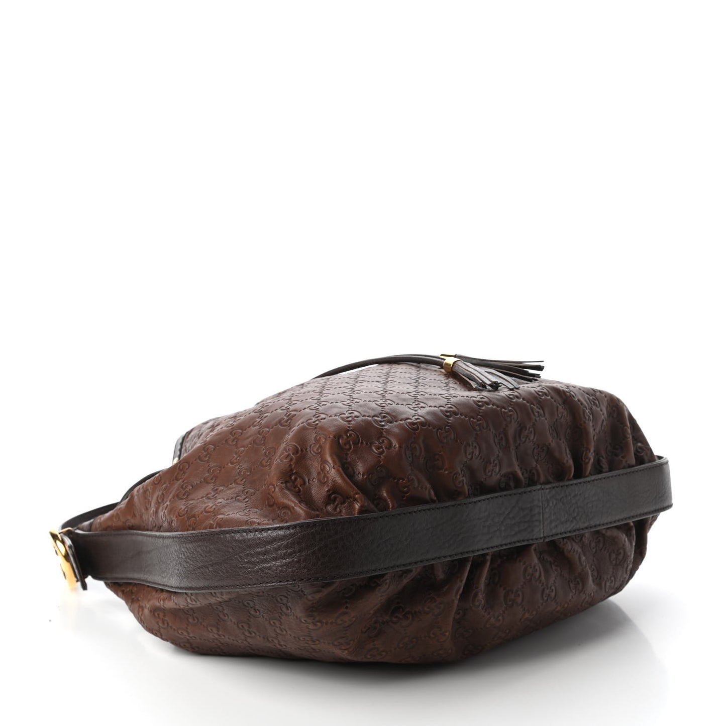 Guccissima Medium Interlocking Icon Shoulder Bag Dark Brown