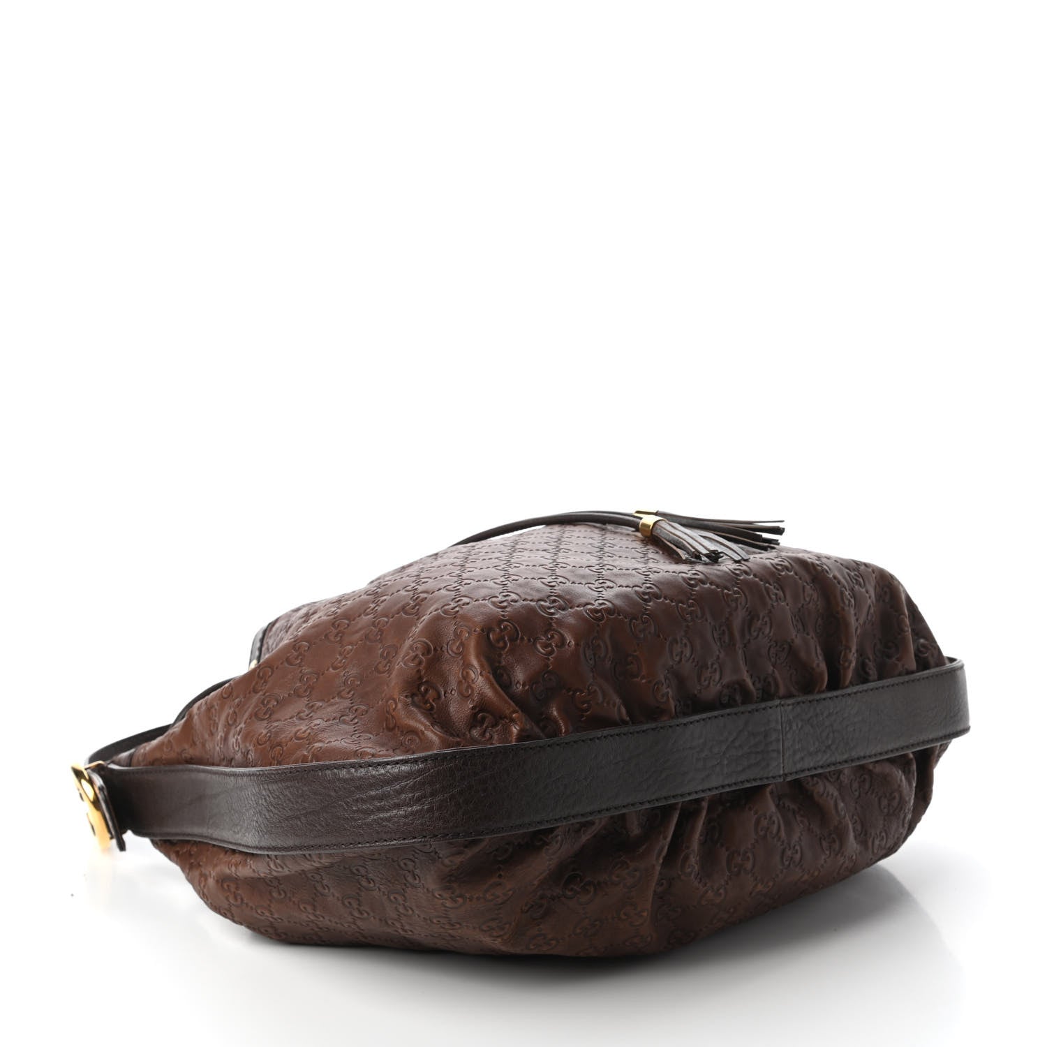 Gucci Guccissima Medium Interlocking Icon Shoulder Bag Dark Brown 4 of 11