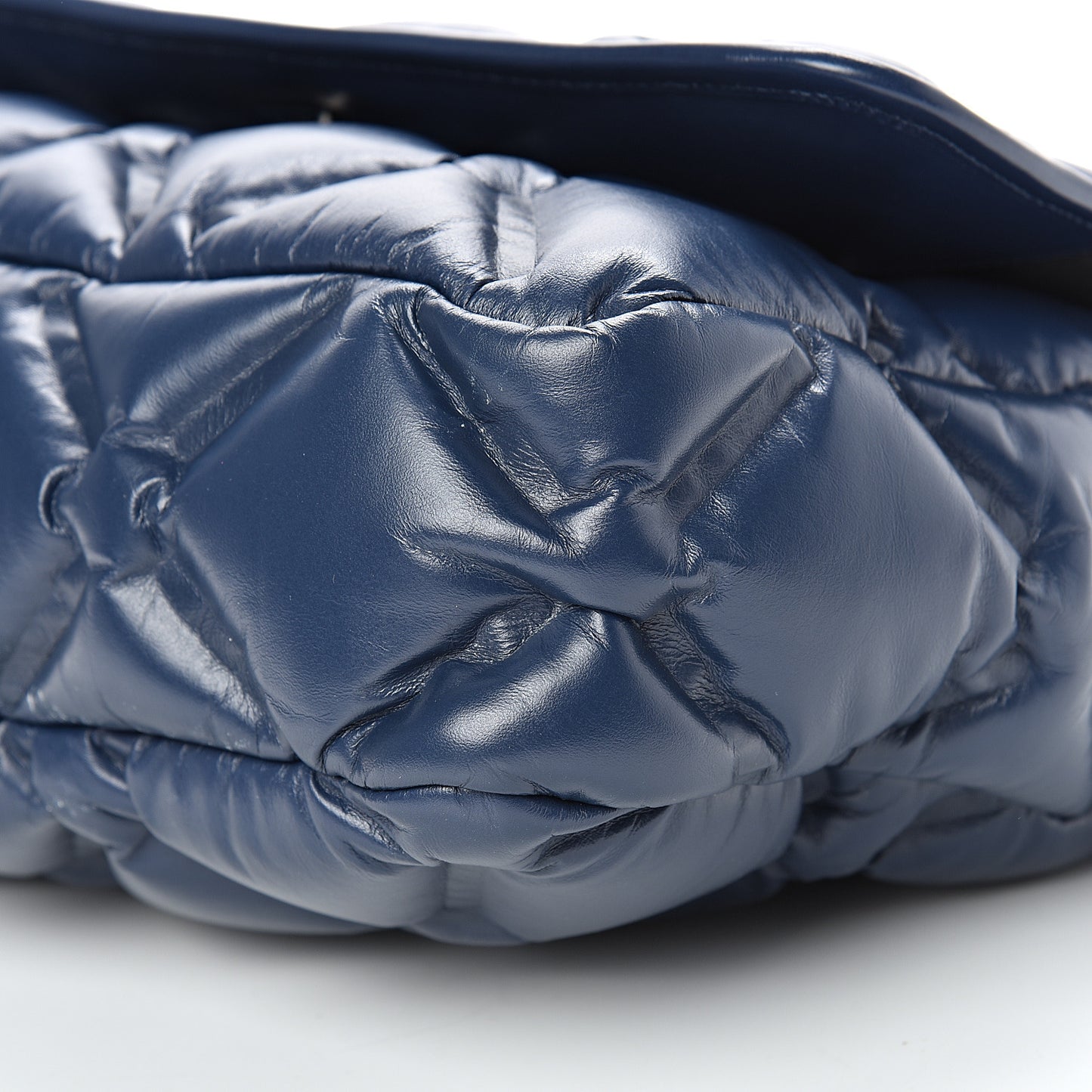 Calfskin Quilted Large Chesterfield Flap Navy