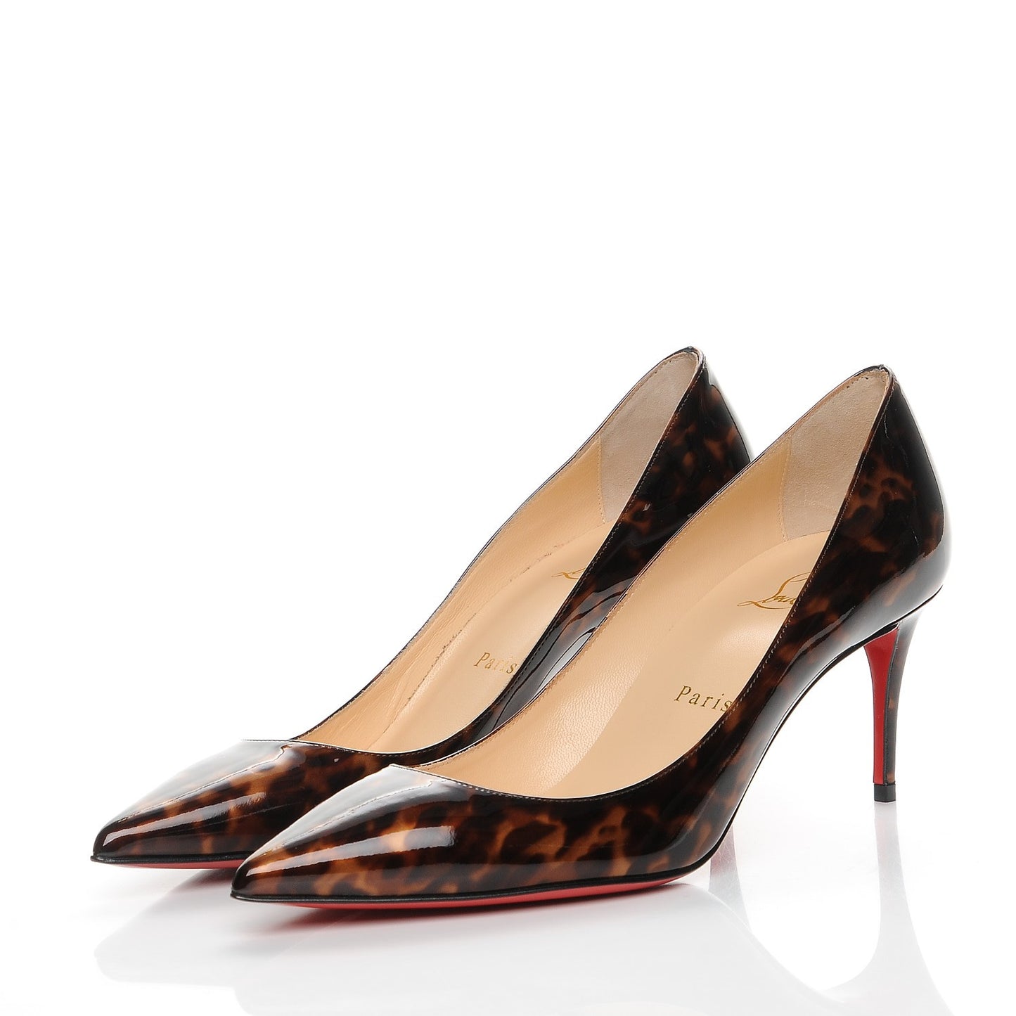 CHRISTIAN LOUBOUTIN Patent Tartaruga Decollete 554 70 Pumps 37 Testa Di Moro