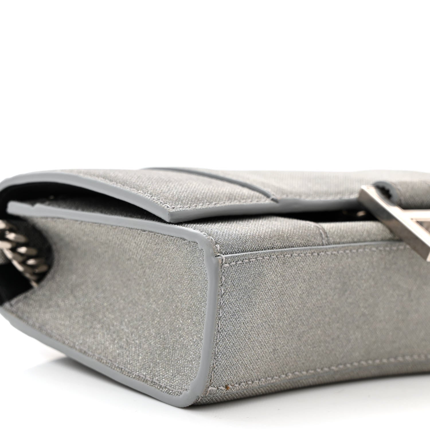Balenciaga Glitter Fabric Hourglass Chain Bag Grey 8 of 9