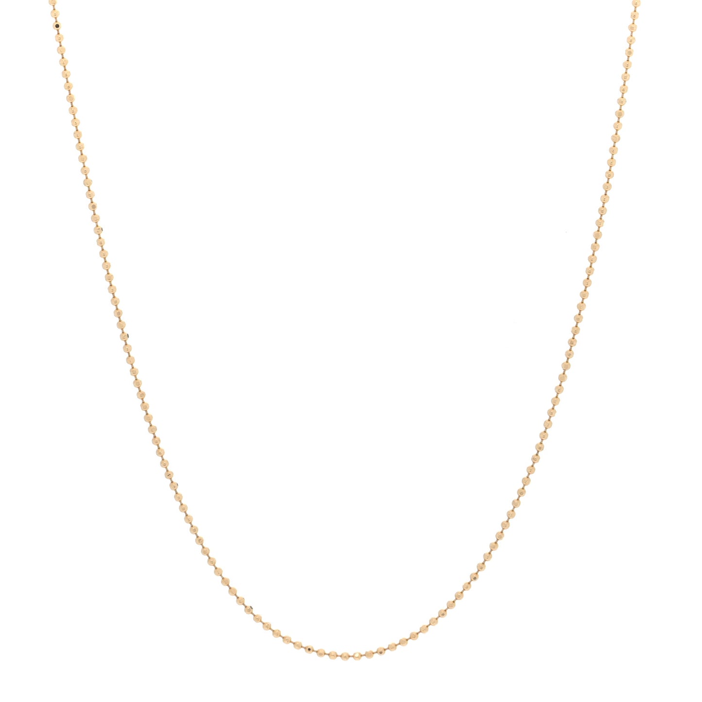 14K Yellow Gold Bead Chain Necklace