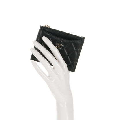 Chanel Lambskin Quilted Zip Card Holder Black 2 of 7