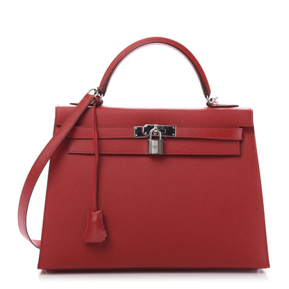 Hermes Epsom Kelly Sellier 32 Rouge Casaque 1 of 15