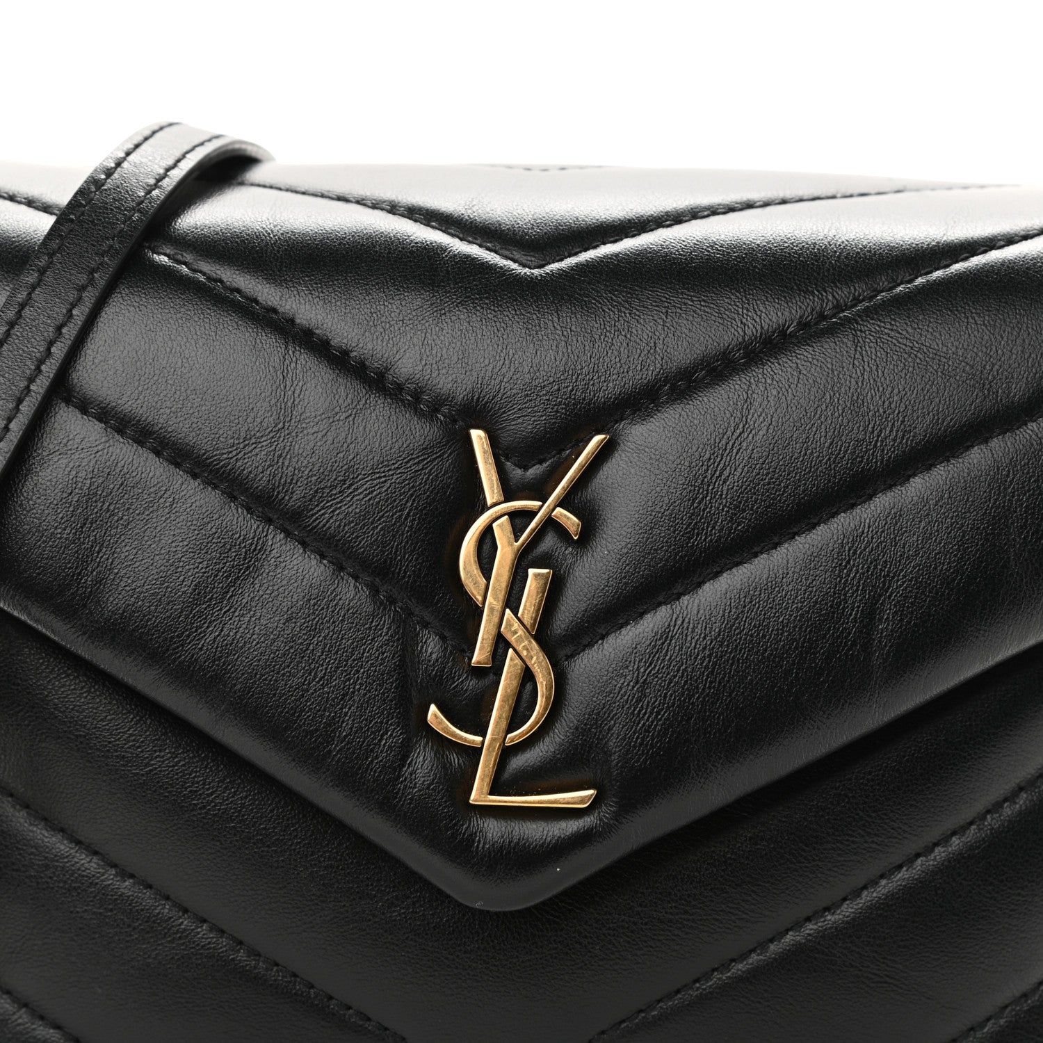 Saint Laurent Calfskin Y Quilted Monogram Toy Loulou Crossbody Bag Black 14 of 14