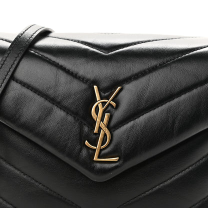 Saint Laurent Calfskin Y Quilted Monogram Toy Loulou Crossbody Bag Black 14 of 14