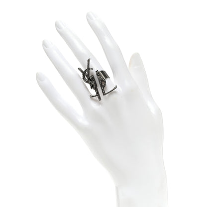 Saint Laurent Monogram Ring 49 5 Silver 2 of 4