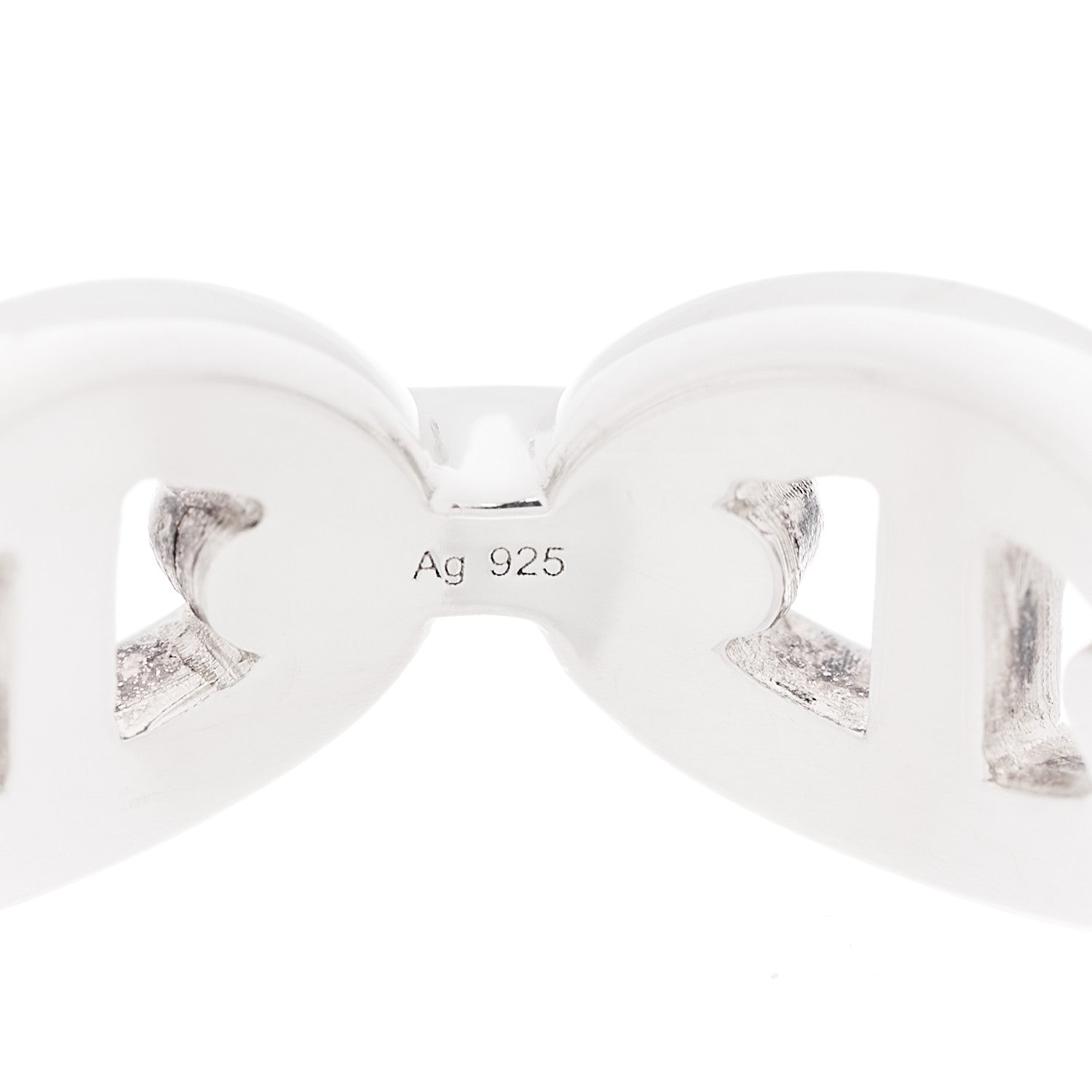 Hermes Sterling Silver PM Chaine d'Ancre Enchainee Band Ring 52 6 5 of 7