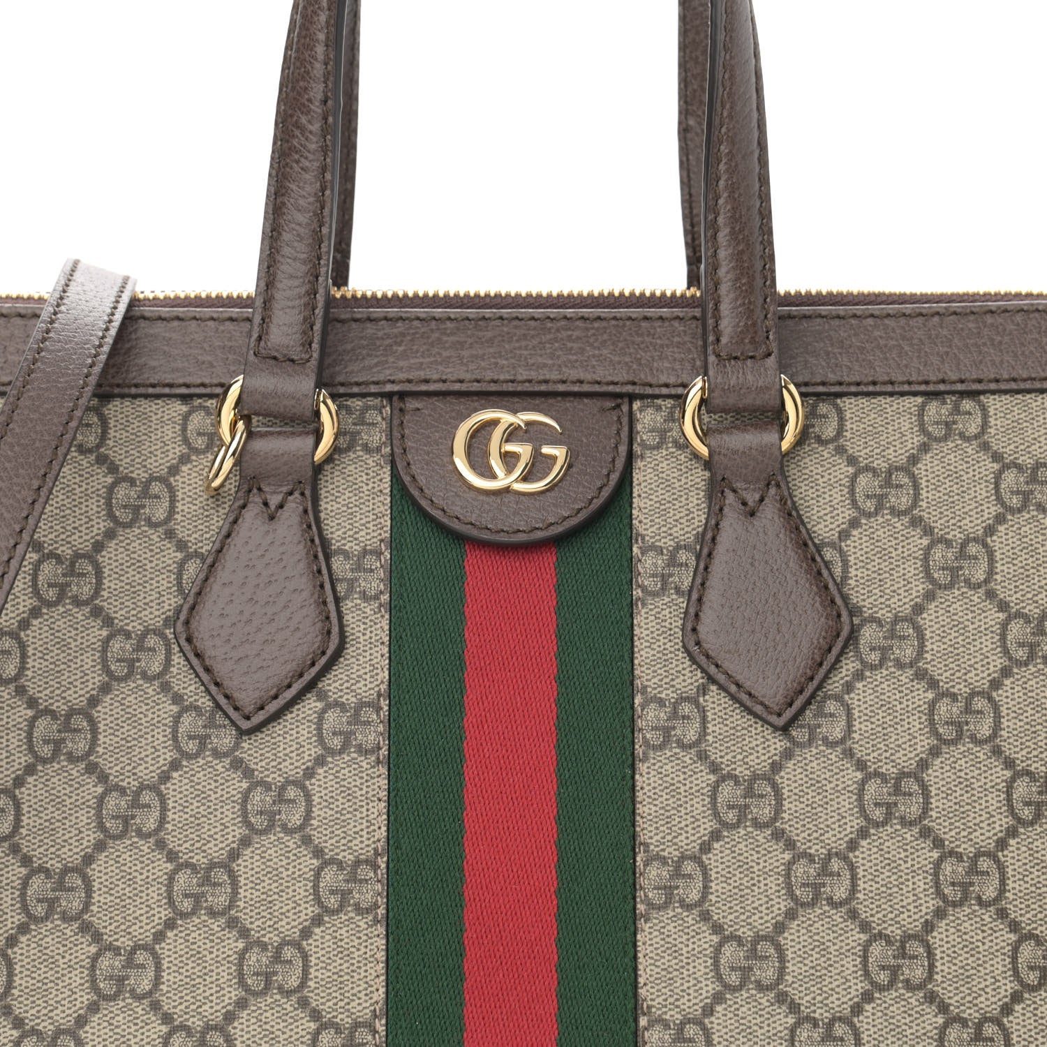 Gucci GG Supreme Monogram Web Medium Ophidia Tote Bag Brown 8 of 12