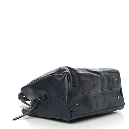 Chanel Caviar Square Stitched Satchel Navy 3 of 9
