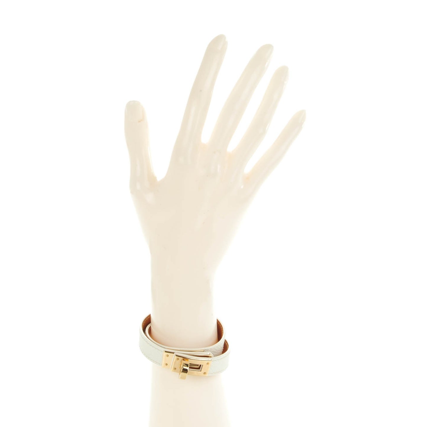 Epsom Kelly Double Tour Bracelet S White