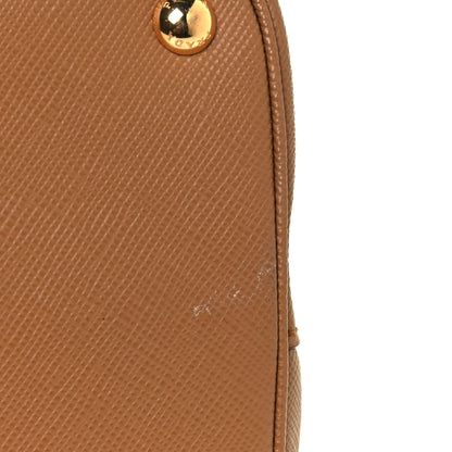 Prada Saffiano Cuir Small Double Bag Caramel Fuoco 13 of 13