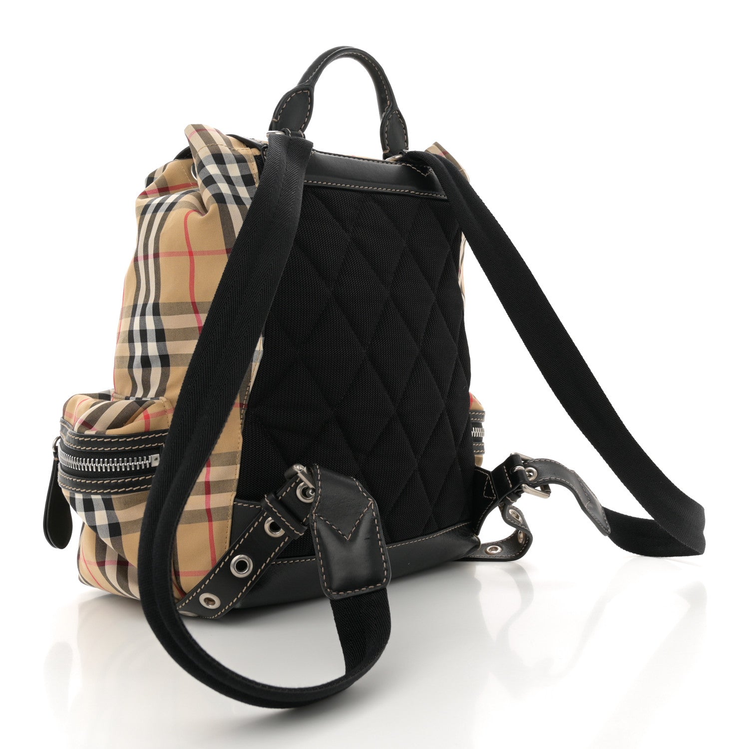 Burberry Nylon Vintage Check Medium Rucksack Backpack Antique Yellow 3 of 10