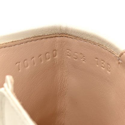 Gucci Kensington Calfskin Nappa GG Supreme Monogram Womens Double Buckle Ankle Boots 35.5 Mystic White Beige 8 of 9