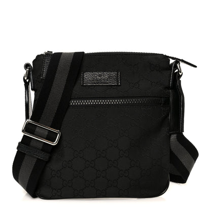 Gucci Nylon Monogram Mini Flat Messenger Bag Black 1 of 11