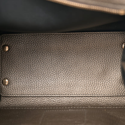 Salvatore Ferragamo Metallic Hammered Calfskin Double Handle Small Amy Tote Graphite 5 of 13