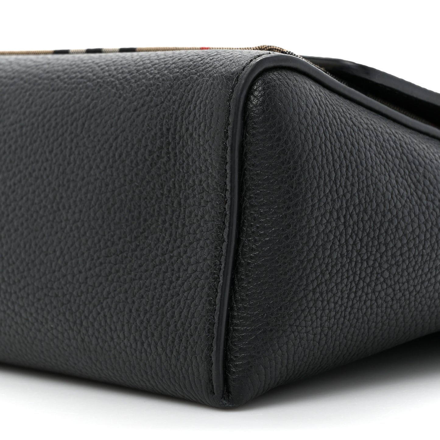 Grainy Calfskin Vintage Check Note Crossbody Bag Black