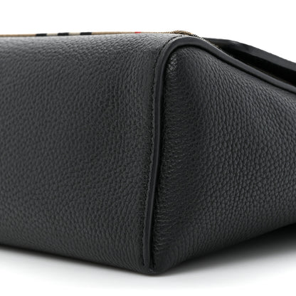 Burberry Grainy Calfskin Vintage Check Note Crossbody Bag Black 8 of 10