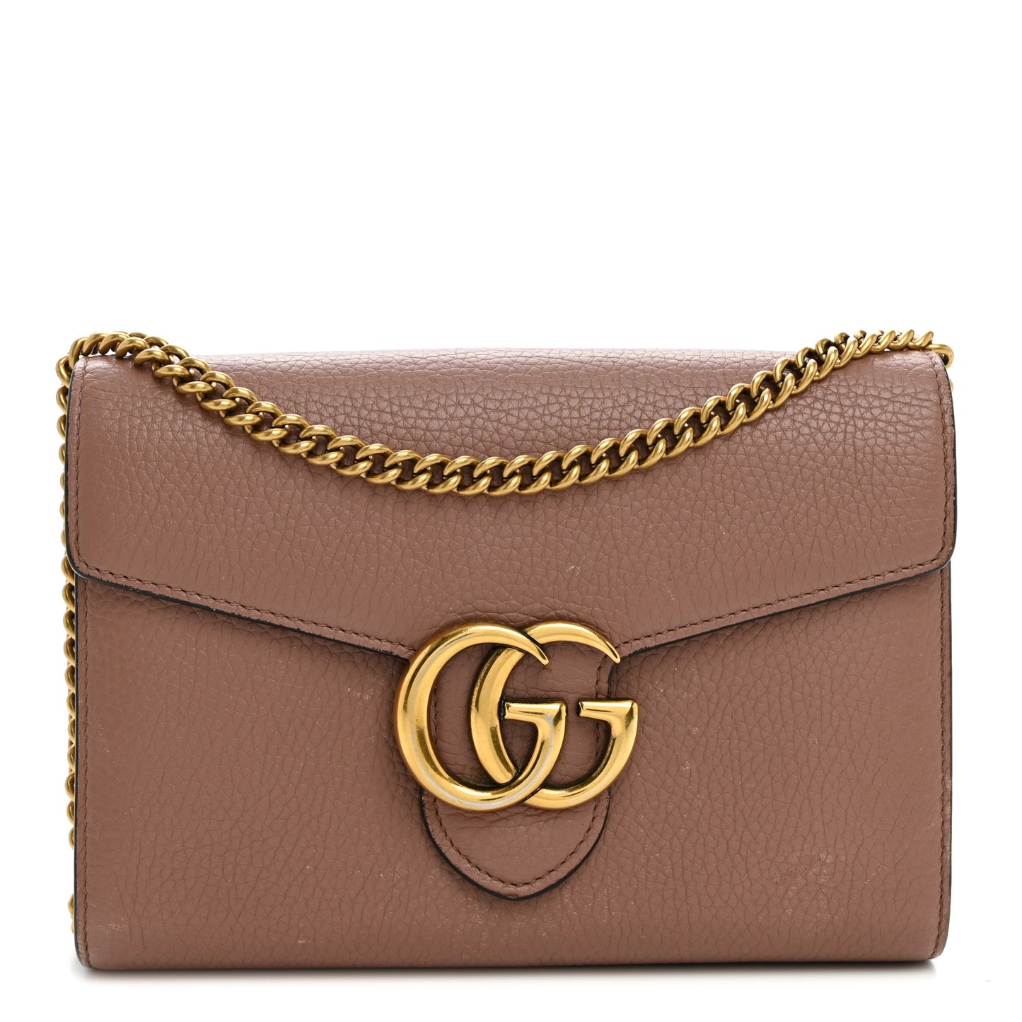 Cellarius Calfskin GG Marmont Chain Wallet Rosy Phard