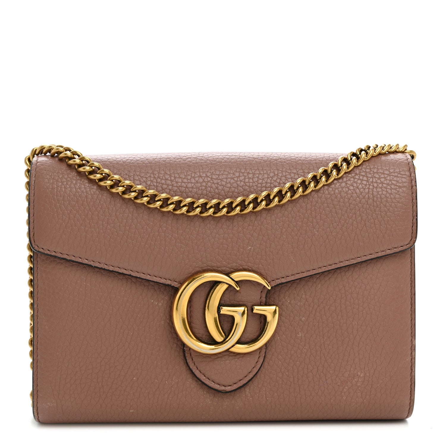 Gucci Cellarius Calfskin GG Marmont Chain Wallet Rosy Phard 1 of 12