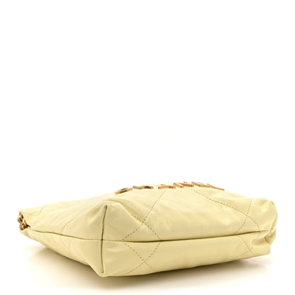 Chanel Shiny Calfskin Quilted Mini Chanel 22 Light Yellow 4 of 10