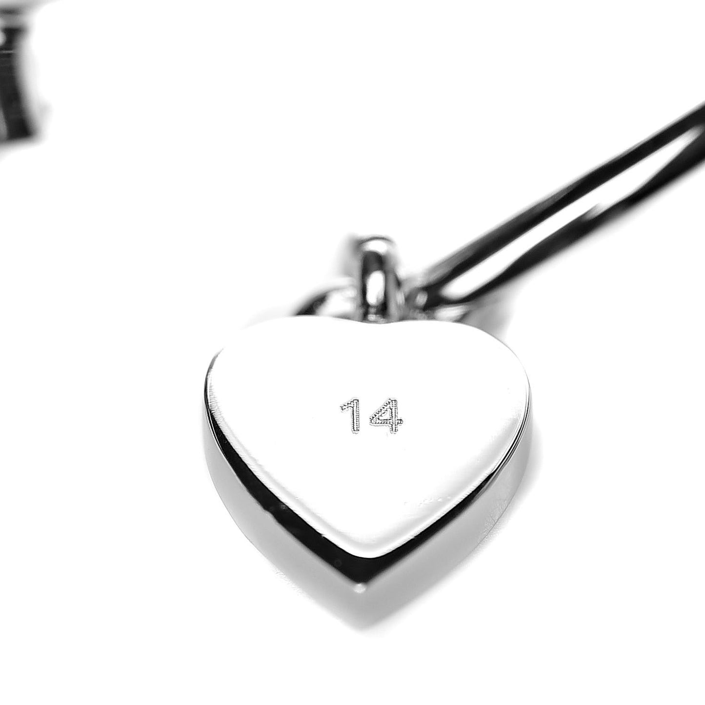 18K White Gold Cross and Heart Ring 54 6.75