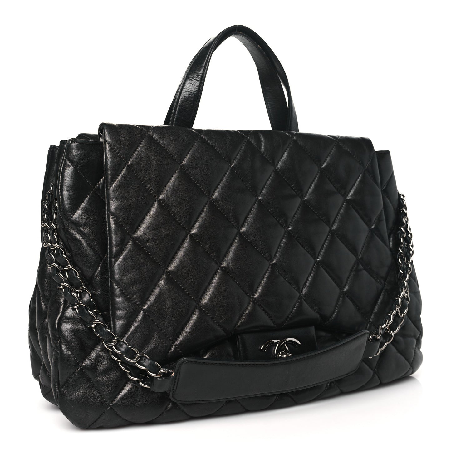 Lambskin Quilted Chanel 3 Maxi Tote Black