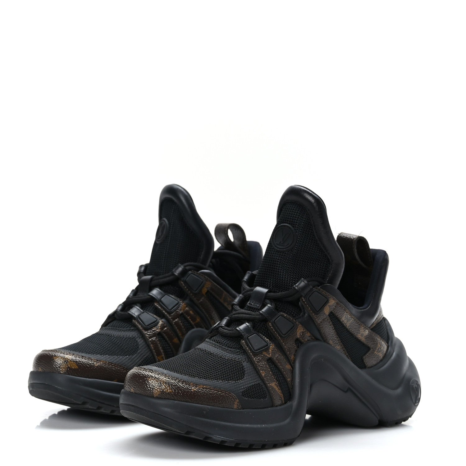Louis Vuitton Calfskin Patent Monogram LV Archlight Sneakers 37.5 Black 3 of 9
