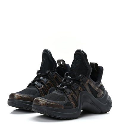 Louis Vuitton Calfskin Patent Monogram LV Archlight Sneakers 37.5 Black 3 of 9