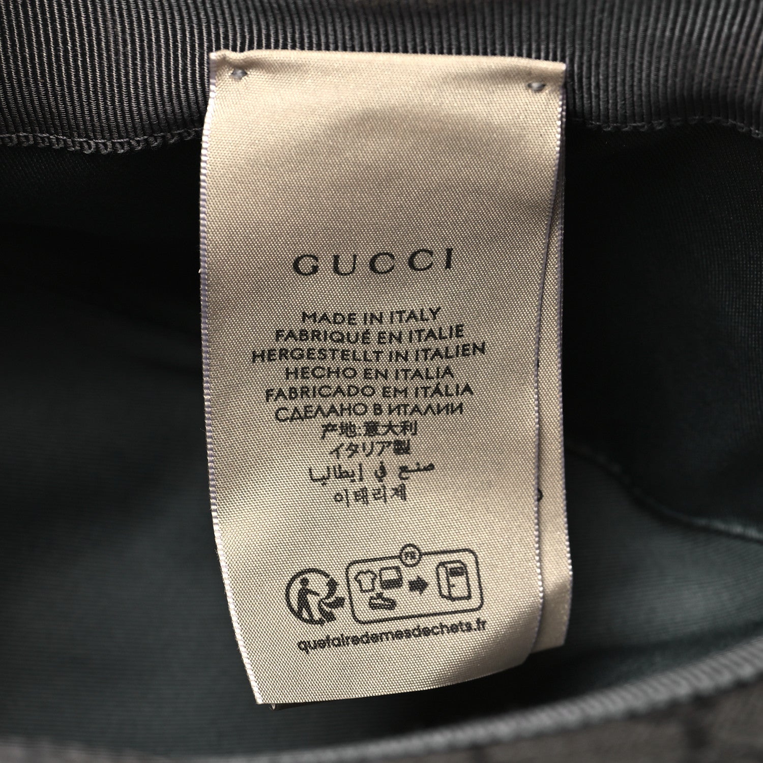 Gucci GG Supreme Monogram Textured Dollar Calfskin GG Blackie Fedora Hat M Grey Black Graphite 8 of 8