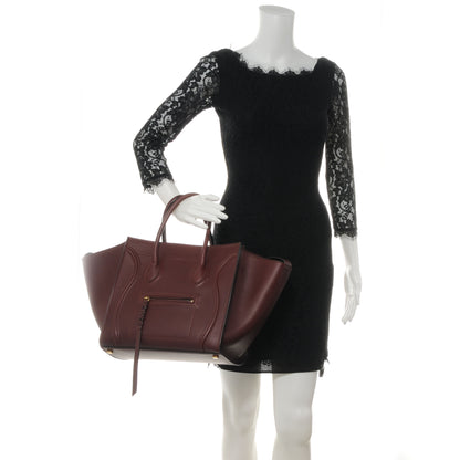 Celine Natural Calfskin Medium Phantom Luggage Burgundy 2 of 7