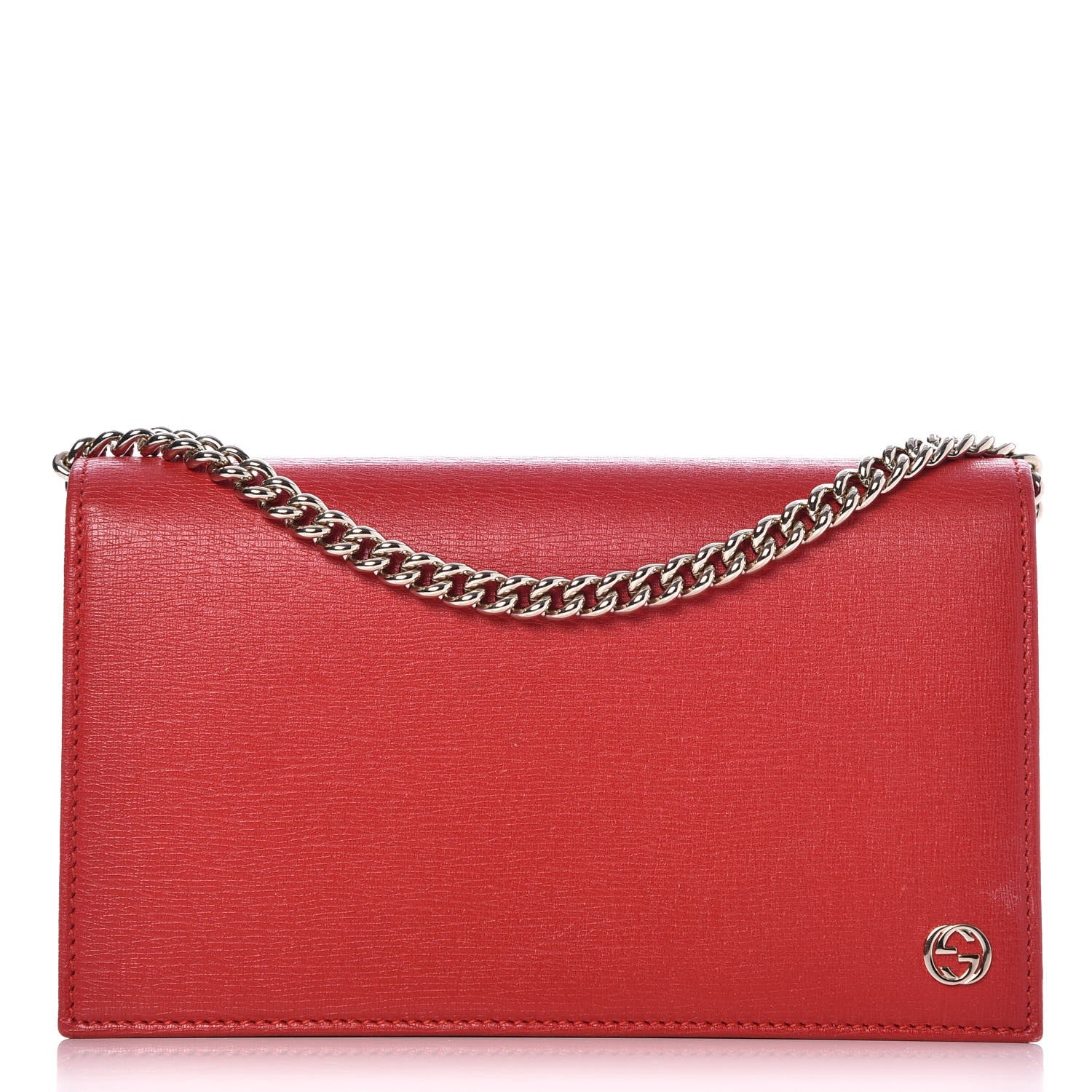Gucci Textured Calfskin Medium Betty Chain Wallet Tabasco Red 1 of 10