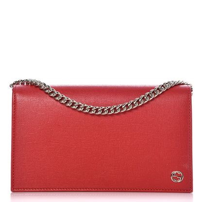 Gucci Textured Calfskin Medium Betty Chain Wallet Tabasco Red 1 of 10